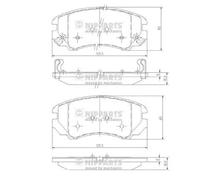 Brake pads Front Axle J3600541 NIPPARTS for KIA HYUNDAI