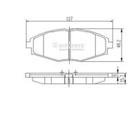 Brake pads Front Axle J3600909 NIPPARTS for CHEVROLET DAEWOO