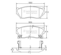 Brake pads Front Axle J3601048 NIPPARTS for NISSAN SUNNY III SUNNY III Liftback