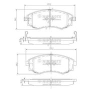Brake pads Front Axle J3601055 NIPPARTS for NISSAN HYUNDAI MITSUBISHI KIA