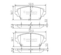 Brake pads Front Axle J3601072 NIPPARTS for NISSAN ALMERA TINO PRIMERA