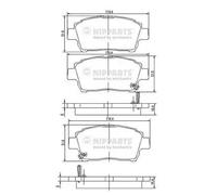 Brake pads Front Axle J3602088 NIPPARTS for TOYOTA COROLLA YARIS/VITZ MR2 III IQ