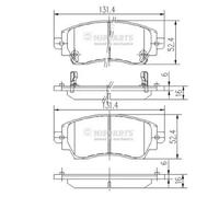 Brake pads Front Axle J3602089 NIPPARTS for TOYOTA COROLLA Compact