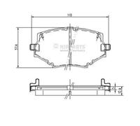 Brake pads Front Axle J3603044 NIPPARTS for MAZDA MX-5 MX-5 Mk II