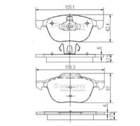 Brake pads Front Axle J3603063 NIPPARTS for FORD MAZDA VOLVO