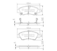 Brake pads Front Axle J3604034 NIPPARTS for HONDA CIVIC MK V Hatchback CAPA LOGO