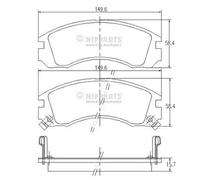 Brake pads Front Axle J3605031 NIPPARTS for MITSUBISHI CITROËN PEUGEOT