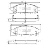 Brake pads Front Axle J3605050 NIPPARTS for MITSUBISHI L200 / TRITON
