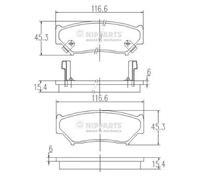 Brake pads Front Axle J3608009 NIPPARTS for SUZUKI VITARA / ESCUDO VITARA Cabrio