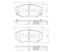 Brake pads Front Axle N3600545 NIPPARTS for HYUNDAI KIA