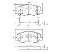 Brake pads Front Axle N3600550 NIPPARTS for KIA HYUNDAI