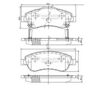 Brake pads Front Axle N3604066 NIPPARTS for HONDA CR-V III CR-V IV CR-V Mk II