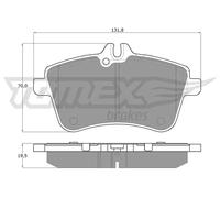 Brake pads Front Axle TX 14-55 TOMEX Brakes for MERCEDES-BENZ A-CLASS