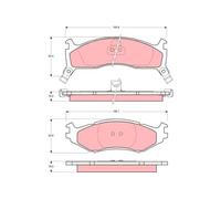 Brake Pad Set, disc brake TRW GDB1158 For CHRYSLER, PLYMOUTH
