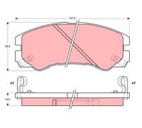 Brake pads GDB1186 TRW for OPEL ISUZU