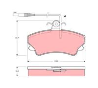 TRW GDB1203 Brake pad set