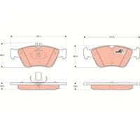Brake pads GDB1205 TRW for MERCEDES-BENZ S-CLASS Coupe C-CLASS E-CLASS SLK CLK