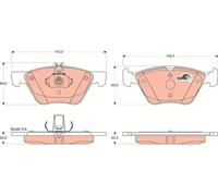 Brake pads GDB1215 TRW for MERCEDES-BENZ CHRYSLER