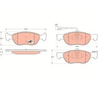 Brake pads GDB1290 TRW for FIAT BARCHETTA BRAVA BRAVO I MAREA MAREA Weekend