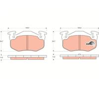 Brake pads GDB1305 TRW for PEUGEOT RENAULT CITROËN MERCEDES-BENZ