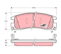 Brake pads GDB1309 TRW for OPEL CHEVROLET MEGA CADILLAC BUICK