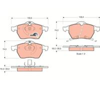 Brake pads GDB1342 TRW for SAAB OPEL