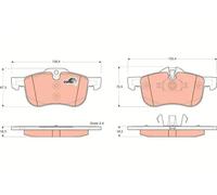 Brake pads GDB1374 TRW for ROVER MG