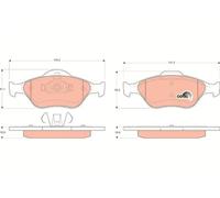 Brake pads GDB1419 TRW for FORD MAZDA