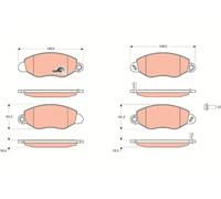 Brake pads GDB1461 TRW for FORD TRANSIT Bus TRANSIT Van TRANSIT Platform/Chassis