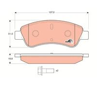 Brake pads GDB1463 TRW for CITROËN PEUGEOT DS OPEL