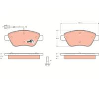 Brake pads GDB1482 TRW for ALFA ROMEO FIAT CITROËN PEUGEOT
