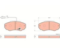 Brake pads GDB1517 TRW for FIAT PEUGEOT CITROËN