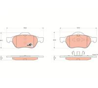 Brake pads GDB1540 TRW for RENAULT LAGUNA II LAGUNA II Sport Tourer