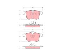 Brake pads GDB1567 TRW for CADILLAC SAAB OPEL