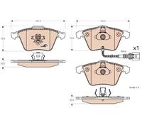TRW COTEC Brake Pad Set GDB1616 with Wear Warning Contact – VW Golf 5, CC, Passat B6, Audi A3