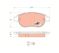 Brake pads GDB1624 TRW for CITROËN PEUGEOT