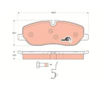 Brake pads GDB1631 TRW for LAND ROVER DISCOVERY IV RANGE ROVER Mk III