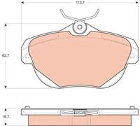 TRW Brake Pad Set GDB1664 - Disc Brake for Citroën C6