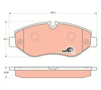 TRW Brake Pad Set GDB1698 - Disc Brake for Mercedes-Benz Vito Bus (W639) 2.2 2010-2014