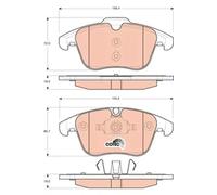 TRW Front Brake Pad Set for Jaguar XF 3.0 Litre March 2009 to March 2015