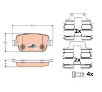 Brake pads GDB1709 TRW for LAND ROVER FREELANDER 2