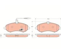 Brake pads GDB1718 TRW for FIAT PEUGEOT CITROËN TOYOTA