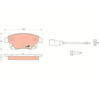 Brake pads GDB1725 TRW for FORD TRANSIT Bus TRANSIT Van TRANSIT Platform/Chassis