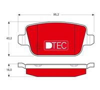 TRW Brake Pad Set GDB1732DTE – Rear DTEC for Ford & Volvo