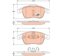 Brake Pad Set, disc brake TRW GDB1808 for RENAULT LAGUNA III (BT0/1) 2 2007-2015