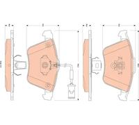 Brake pads GDB1832 TRW for VOLVO S40 II V50