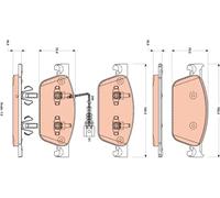 Brake pads GDB1887 TRW for VW TRANSPORTER / CARAVELLE Mk V Bus MULTIVAN Mk V