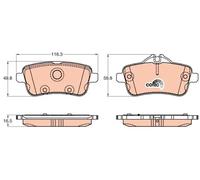 TRW Brake Pads Set GDB1947, Rear for Mercedes GLE450 AMG C292 W166 3.0 (2015-2019) M276.821