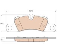 Brake pads GDB1962 TRW for PORSCHE CAYENNE