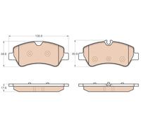 TRW GDB1968 Brake Pad Set of 4 Compatible for Ford Transit Custom V362 Van (FY, FZ) 2012 - Rear Axle and Other Vehicles